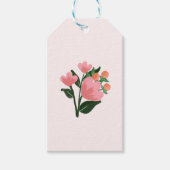 Bloemen blush cadeau label cadeaulabel (Voorkant)