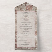  Bloemen Blush en Roos Goud All In One Uitnodiging (Binnen)