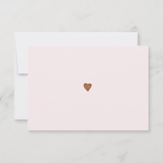 Bloemen blush glitter script bruids brunch naamkaa bedankkaart (Achterkant)