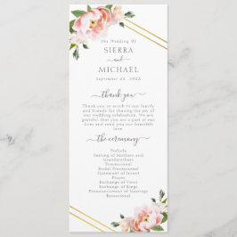 Bloemen Blush Goud Geometrische Mint Groene Bruilo Programmakaart