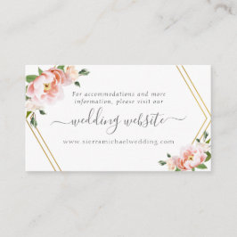 Bloemen Blush Goud Mint Groen Bruiloft Website Informatiekaartje