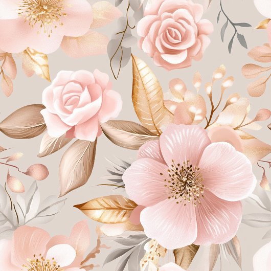 Bloemen Blush Goud Trouwpapier Servetten