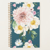 Bloemen blush groene spiraal planner (Voorkant)