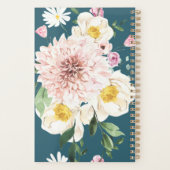 Bloemen blush groene spiraal planner (Achterkant)