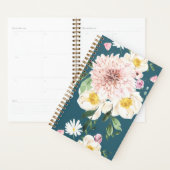 Bloemen blush groene spiraal planner (Display)