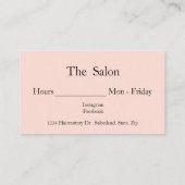 Bloemen Blush, Hair Stylist Visitekaartje (Achterkant)