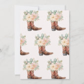 Bloemen Blush Laarzen Brunch Bubbly Vrijgezellenfe Kaart (Achterkant)