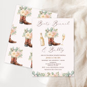 Bloemen Blush Laarzen Brunch Bubbly Vrijgezellenfe Kaart