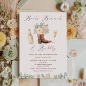 Bloemen Blush Laarzen Brunch Bubbly Vrijgezellenfe Kaart