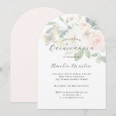 Bloemen Blush Moderne Arch Quinceanera Kaart (Voorkant / Achterkant)