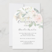 Bloemen Blush Moderne Arch Quinceanera Kaart (Voorkant)