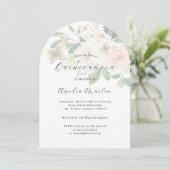 Bloemen Blush Moderne Arch Quinceanera Kaart (Staand voorkant)