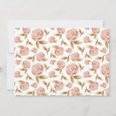 Bloemen Blush Pink & Gold Bruids Douche Uitnodigin Kaart (Achterkant)