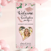 Bloemen Blush Roze Afstuderen Welkom Spandoek