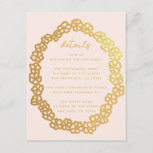 Bloemen Blush Roze bruiloft Details Faux Gouden Kr