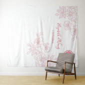 Bloemen Blush Roze Chinees Bruiloft Achtergrond Wandkleed (In Situ (horizontaal))