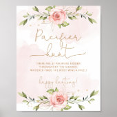 Bloemen blush roze Fopspeen jacht spel Poster (Voorkant)