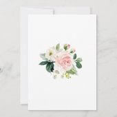 Bloemen Blush Roze Goud Doop Uitnodiging voor Meis (Achterkant)
