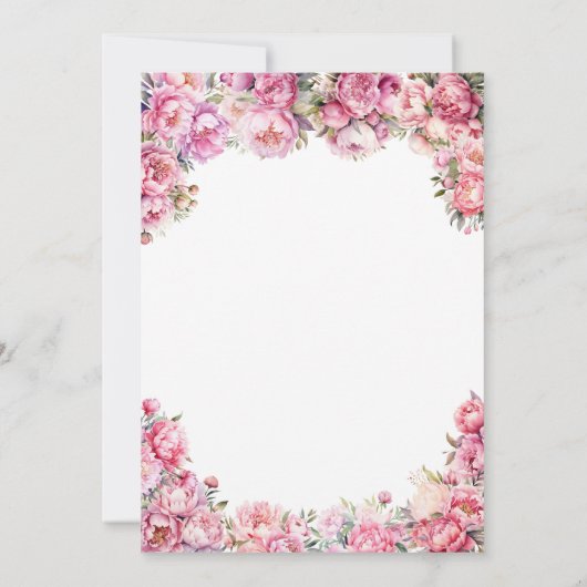 Bloemen Blush Roze Gouden Glitter Tiara Quinceañer Kaart (Achterkant)