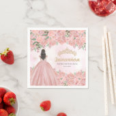 Bloemen Blush Roze Gouden Jurk Prinses Quinceanera Servet (Insitu)