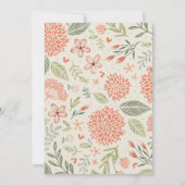 Bloemen Blush Roze groen Baby shower Kaart (Achterkant)