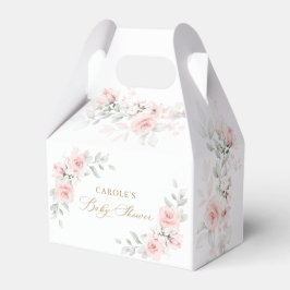 Bloemen Blush Roze Groen Goud Baby shower Bedankdoosjes