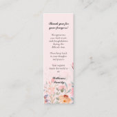 Bloemen Blush Roze Memorial Gebed Kaart Bladwijzer Contactkaartje (Voorkant)