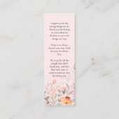 Bloemen Blush Roze Memorial Gebed Kaart Bladwijzer Contactkaartje (Achterkant)