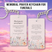 Bloemen Blush Roze Memorial Gebed Sleutelhanger