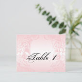 Bloemen Blush Roze Vintage Trouwtafel Nummer Briefkaart (Staand voorkant)