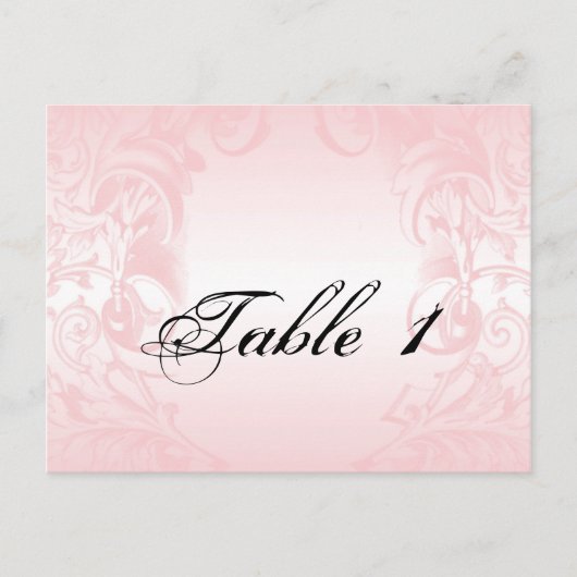 Bloemen Blush Roze Vintage Trouwtafel Nummer Briefkaart (Voorkant)