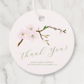 Bloemen blush roze vrijgezellenfeest dank u gunst bedankjes labels (Voorkant)