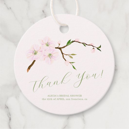 Bloemen blush roze vrijgezellenfeest dank u gunst bedankjes labels (Voorkant)