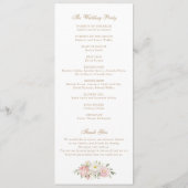 Bloemen Blush Rozen Groen Crest Monogram Bruiloft Programmakaart (Achterkant)