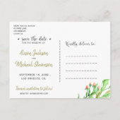 Bloemen blush salie tuin krans bruiloft save date aankondigingskaart (Achterkant)