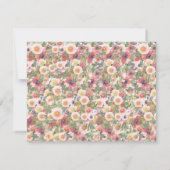 Bloemen Blush Waterverf RSVP bruiloft Kaart (Achterkant)