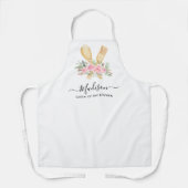 Bloemen Blush Waterverf Utensils Script Keuken Schort (Voorkant)