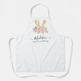 Bloemen Blush Waterverf Utensils Script Keuken Schort