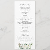 Bloemen Blush Witte Pioen Elegant Bruiloft Programmakaart (Achterkant)