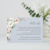 Bloemen Blush Witte Pioen groen Details invoegen Kaart (Staand voorkant)