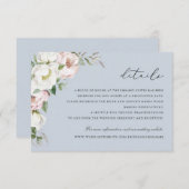 Bloemen Blush Witte Pioen groen Details invoegen Kaart (Voorkant / Achterkant)