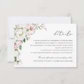 Bloemen Blush Witte Pioen groen Details invoegen Kaart (Voorkant)