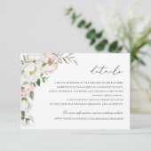 Bloemen Blush Witte Pioen groen Details invoegen Kaart (Staand voorkant)