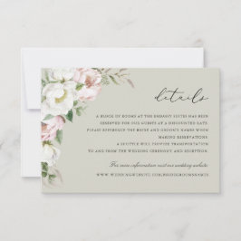 Bloemen Blush Witte Pioen groen Details invoegen Kaart