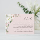 Bloemen Blush Witte Pioen groen Details invoegen Kaart (Staand voorkant)