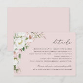 Bloemen Blush Witte Pioen groen Details invoegen Kaart (Voorkant / Achterkant)