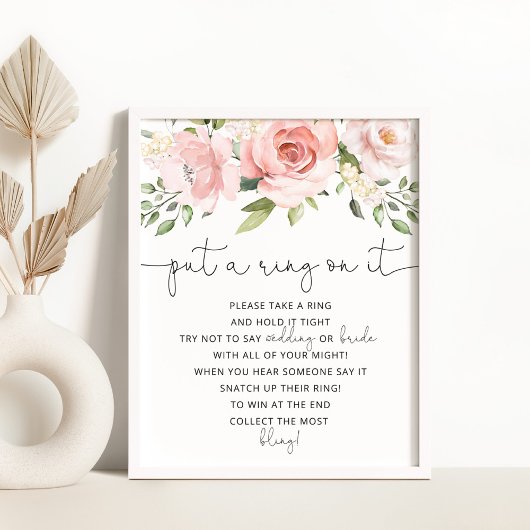 Bloemen blush zet een ring om het spel poster