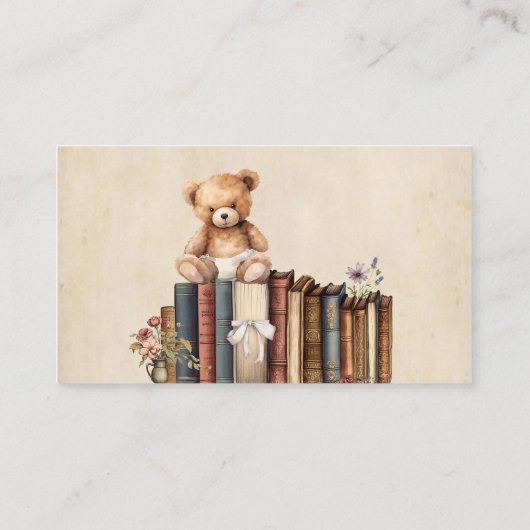  Bloemen Boeken Baby shower Luier Raffle Informatiekaartje (Achterkant)