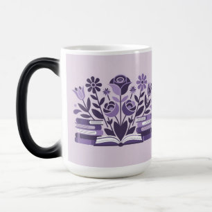 Bloemen Boeken Boekenliefhebbers Vormveranderende  Magische Mok