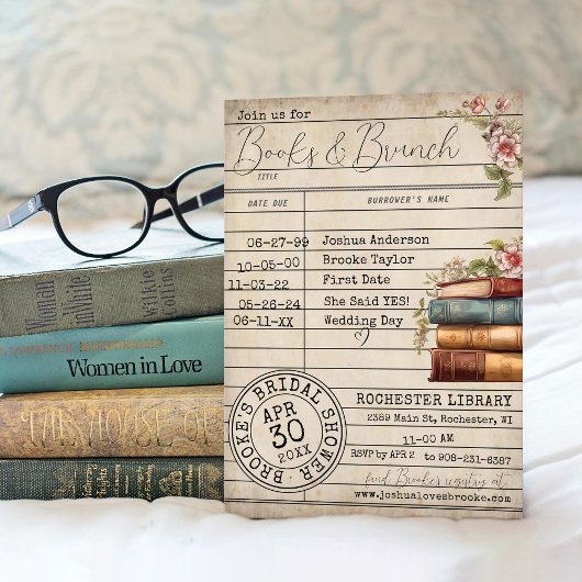  Bloemen Boeken & Brunch Vrijgezellenfeest Kaart